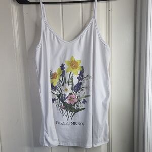 Floral Bouquet White Camisole